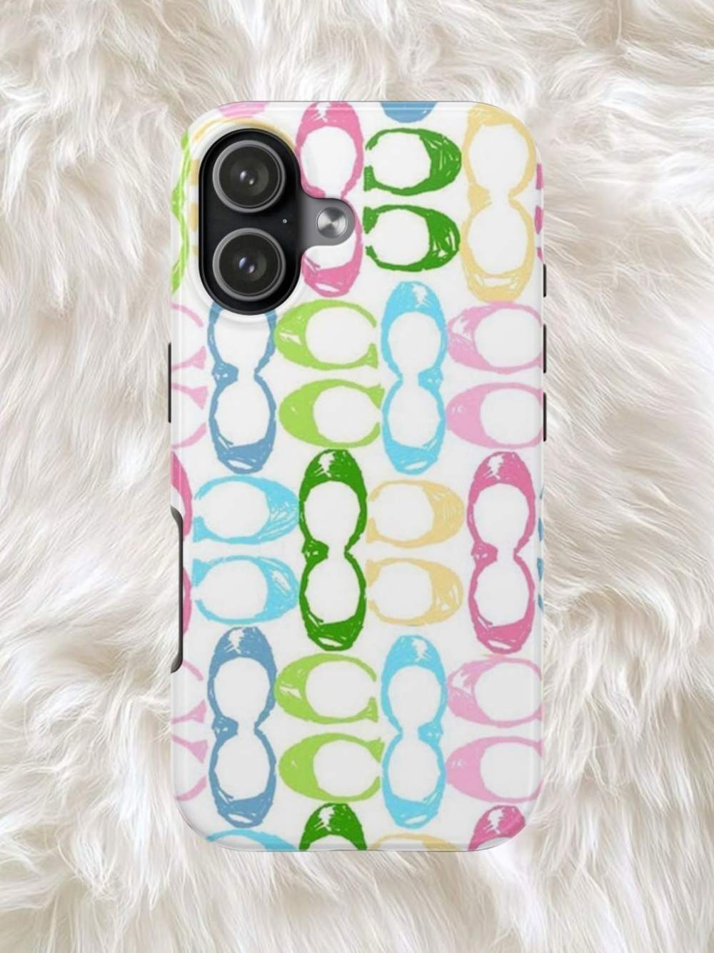 Colorful Sunglass Luxury Pattern White Phone Case - Multi-Color